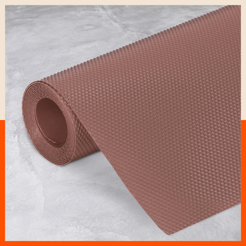 Vega Multipurpose Diamond Texture Shelf Liner | Coffee Brown ( 45cm X 150cm 380 GSM)
